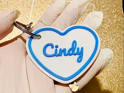 Customizable Name Tag Keychain