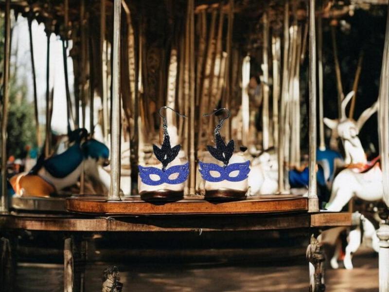 Carnaval mask earrings