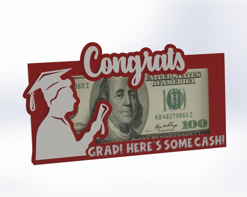 Graduation Gift - Money Holder with text "Congrats"