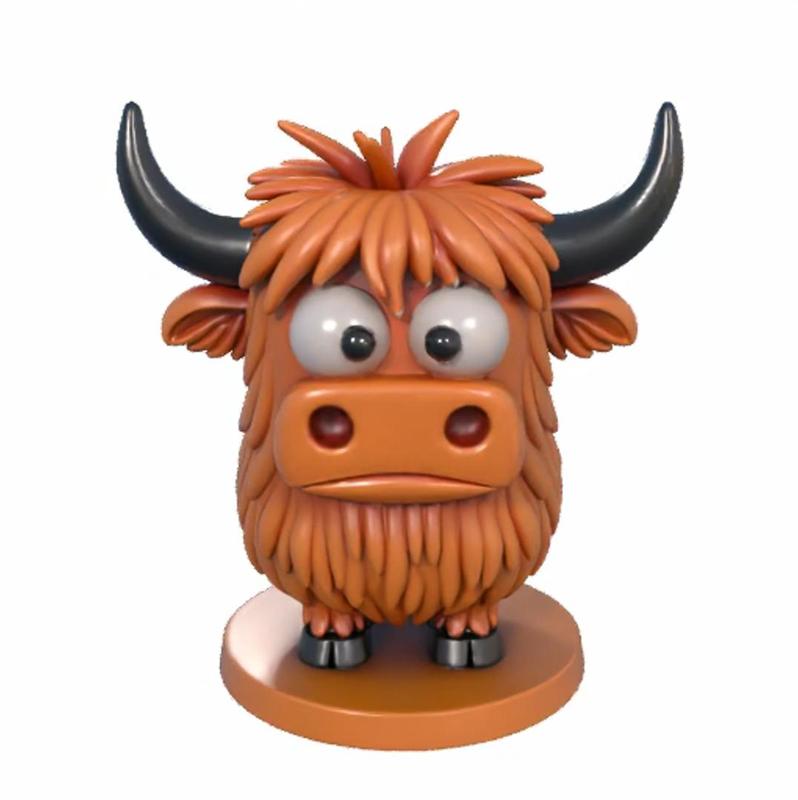 FluffYak - 3D Printable Cartoon Highland Cow