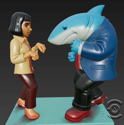 Shark Negotiation - Corporate Tension in 3D