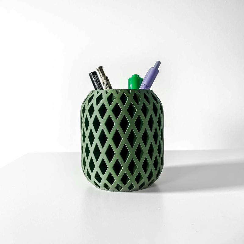 The Atila Pen Holder | Desk Organizer and Pencil Cup Holder | Modern Office and Home Decor