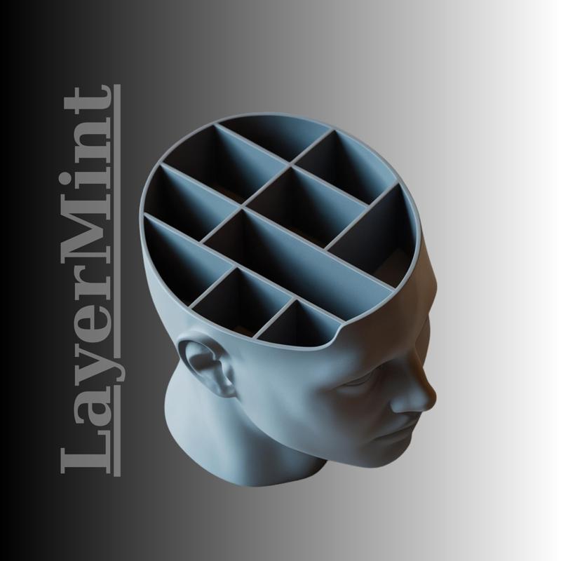 Realistic Human Head Desk Organizer – 3D Printable STL – Sculptural Pen Holder & Multi-Compartment Storage