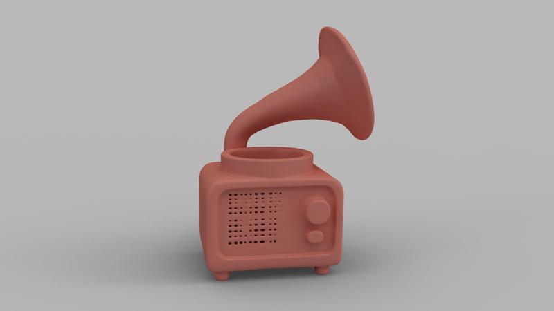 Retro Gramophone-Inspired Pot