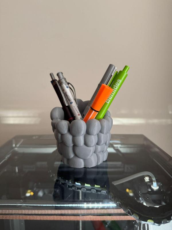 Natural Stone Look Pen Holder – 3D Printable Desk Organizer