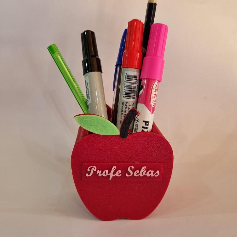 Apple Shaped 3D Pencil Holder - Customizable Teacher Gift - Teacher's Day | Print in Pieces