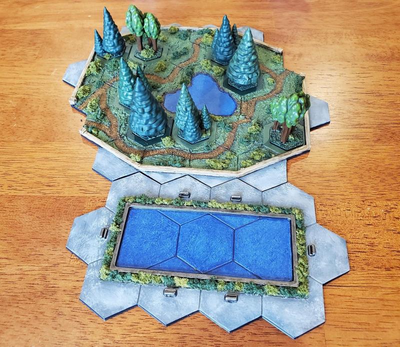 Battletech City Hex Tiles - Park and Lake