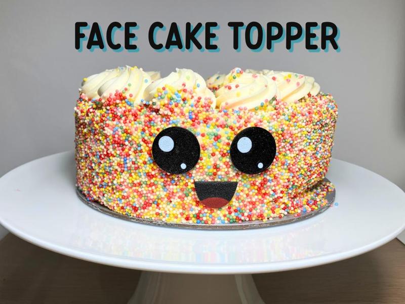Cute Cake Face Topper