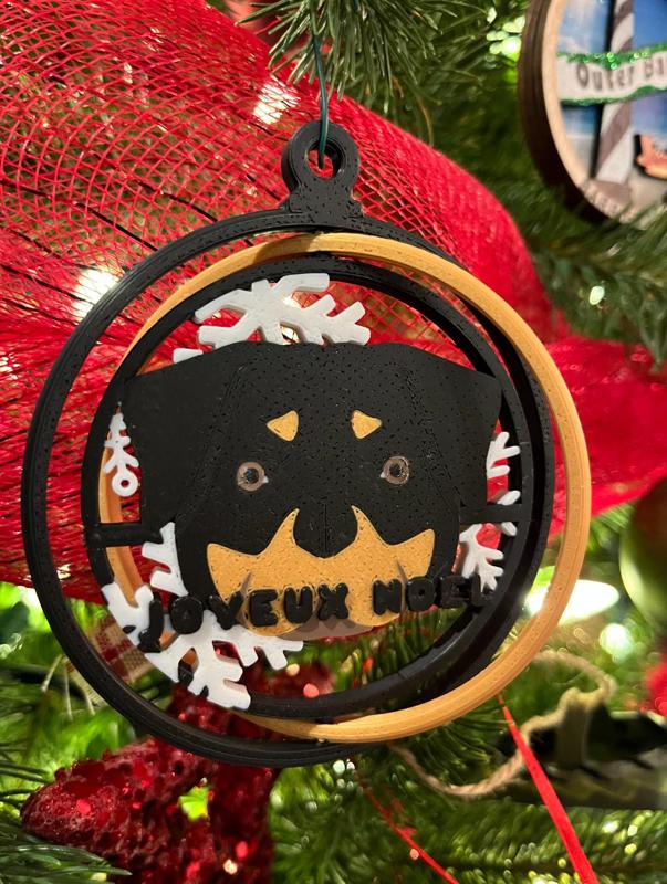 Rottweiler christmas ornament