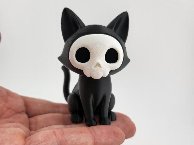 Urban Ghost Cat 3D Printed Skull Kitty Collectible
