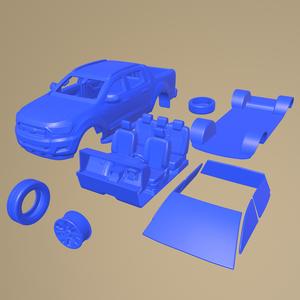 FORD RANGER DOUBLE CAB WILDTRAK 2016  PRINTABLE CAR IN SEPARATE PARTS