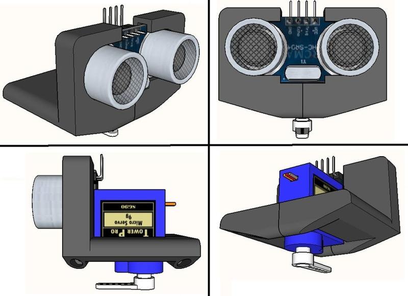 Ultrasonic Sensor Arduino Microservo mount