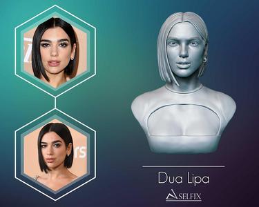 Dua Lipa portrait sculpture 3D print model