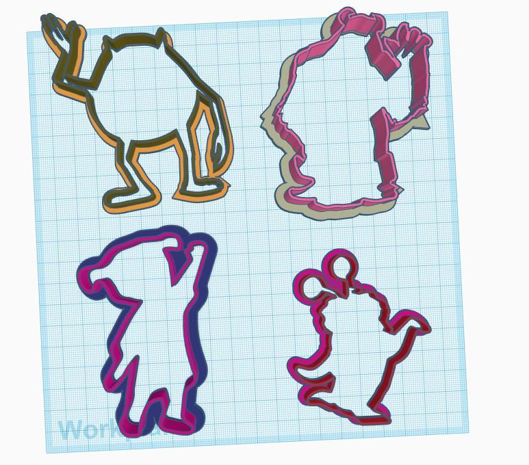 monsters inc COOKIE/PLAYDOUGH CUTTER'S