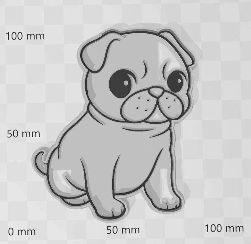 Pug dog full body cookie cutter