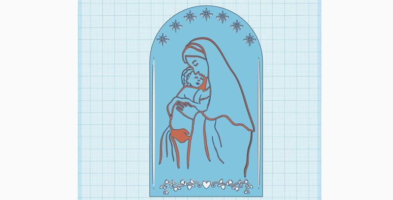 Mother Mary and Child Jesus Christ Icon, Christian Home Decor