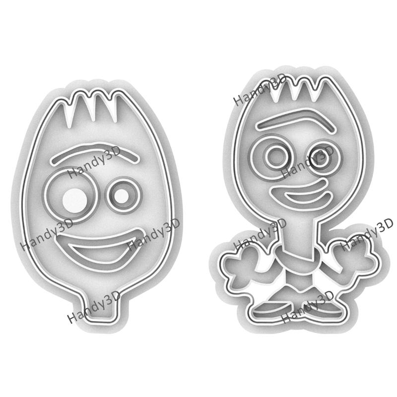 Forky Toy Story 4 body and face Cookie cutters