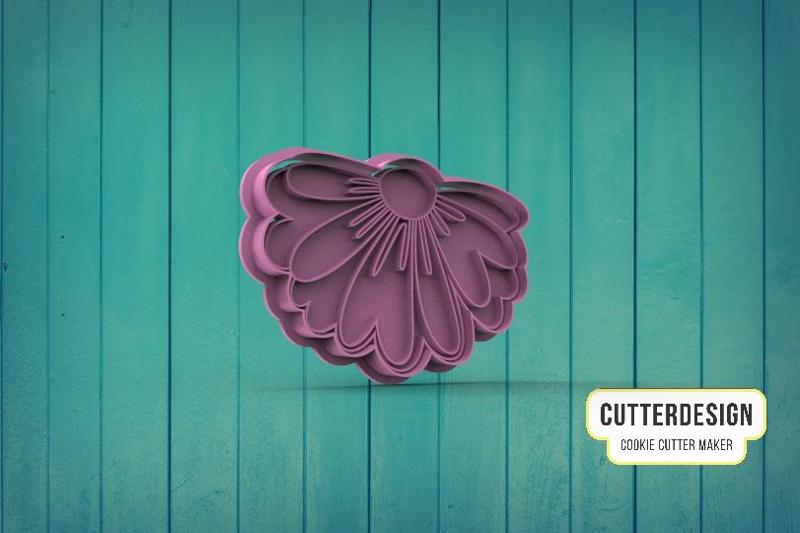 Half Daisy Flower Cookie Cutter M1