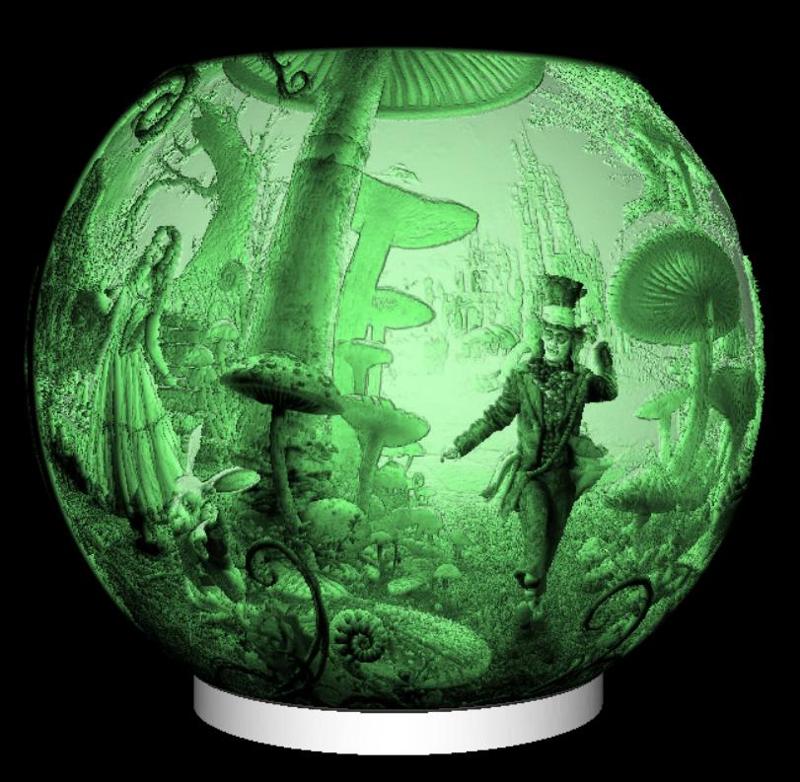 SPHERE NIGHT LIGHT ALICE IN WONDERLAND LITHOPHANE