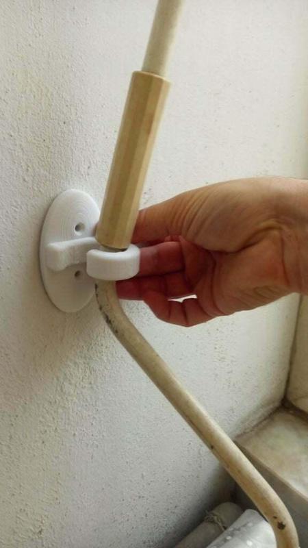 Balcony curtain rod hook