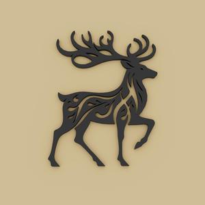 Elegant Deer Wall Art – 2D Layered Sculpture STL