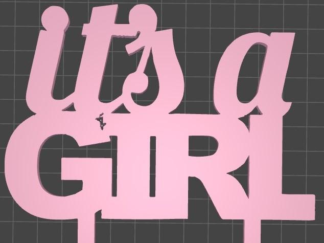 Topper cake Gender Reveal its a girl babyshower