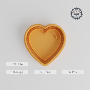 Heart Shape Cutter & Stamp Bundle, 6-Piece Set, Cookie & Fondant Tool, Ideal for Romantic Baking, Love & Valentine Projects, S/M/L Sizes PRODUCT_4892