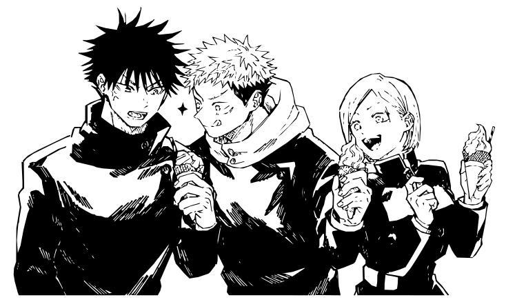 Jujutsu Kaizen - Itadori, Megumim and Nobara