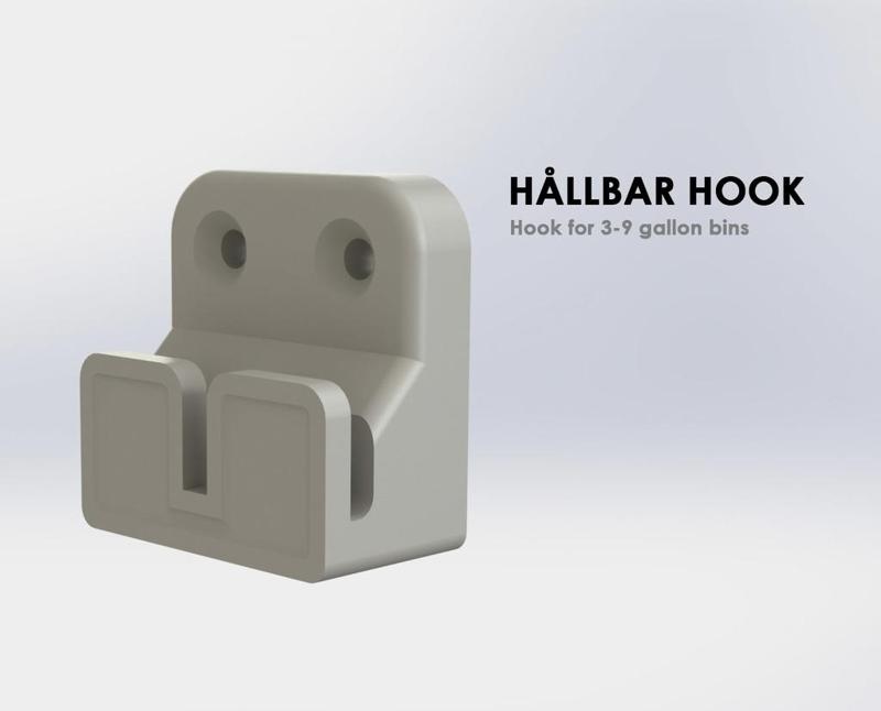 IKEA HALLBAR Bin Hook - Trash Bin Wall Hook