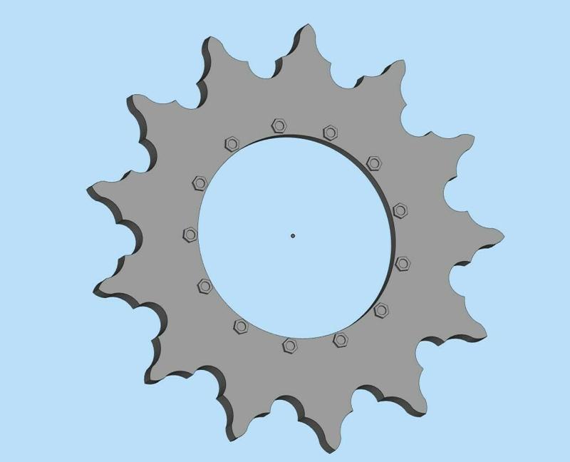1/16  M4 SHERMAN TANK SOLID SPROCKET WHEEL