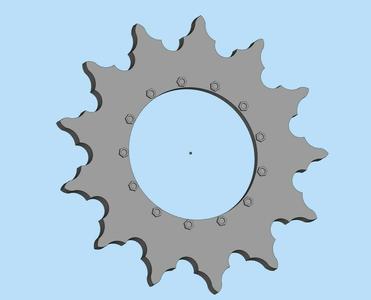 1/16  M4 SHERMAN TANK SOLID SPROCKET WHEEL