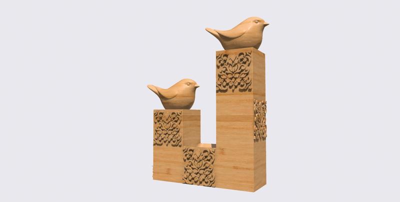 Birds minimalist home art decor with shelf, jewelry holder, key holder