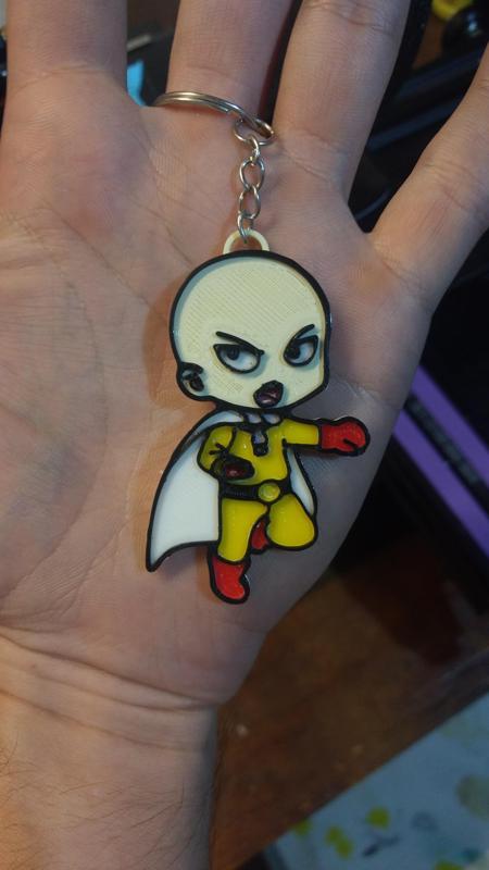 Saitama one punch man key chain