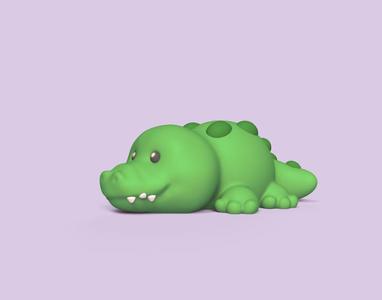 Cute Round Alligator