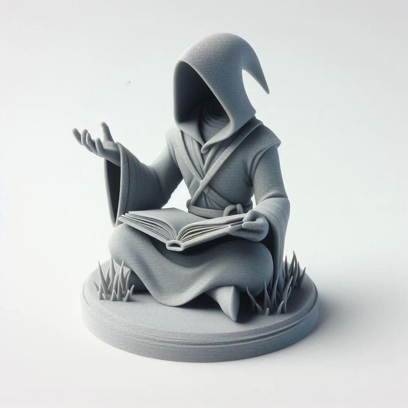 Cloaked Scholar – Mystic Reading Sculpture Headless