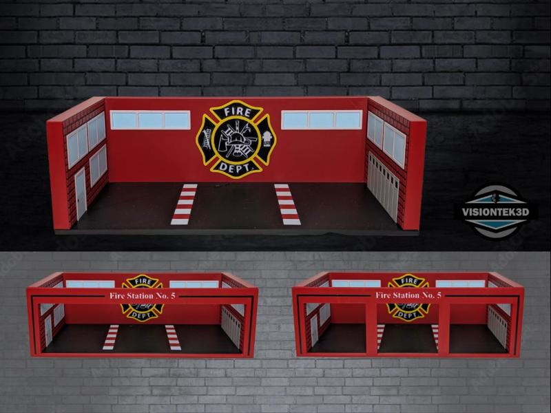 1:64 Fire Station Diorama