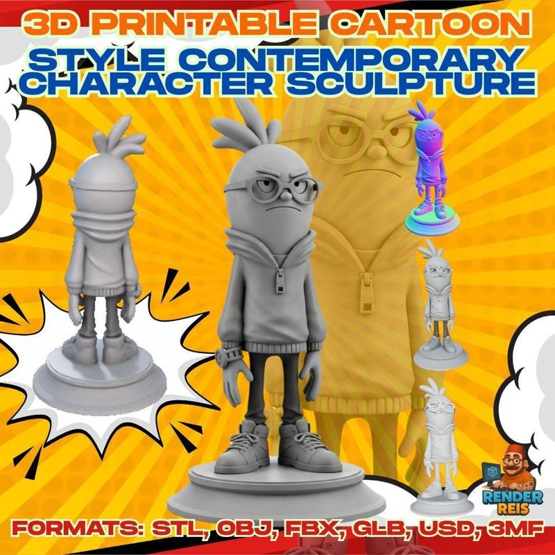 3D Printable Rebel Chicken Little Figure (Urban Designer Toy)