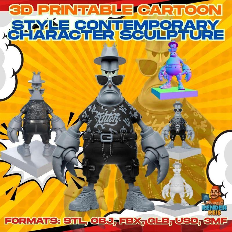 Gangster-Style Crab Figure