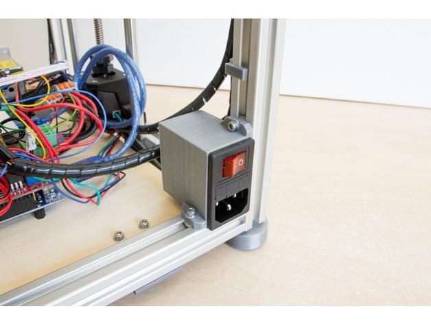 Switched Power Inlet Mount for 2020 Aluminium Profiles (3 options available)