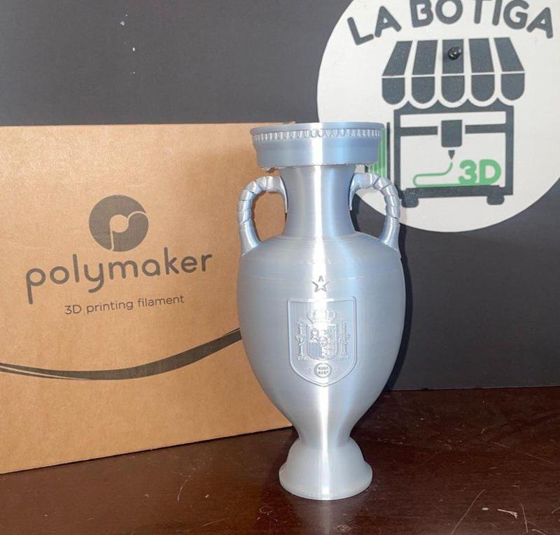 replica of the euro cup with the shield of Spain