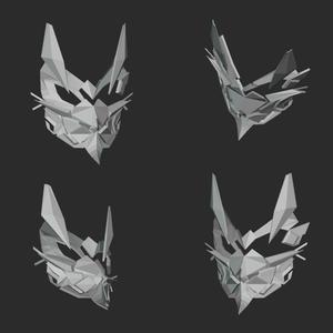 LOW POLY CAT STL FILE | LOW POLY CAT MASK DIGITAL FILE