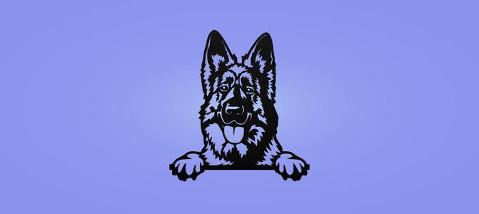 Decorative mural, German shepherd, dog