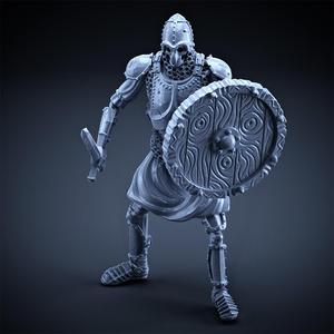  Skeleton - Heavy Infantry - Sword + Round Shield - Idle Pose