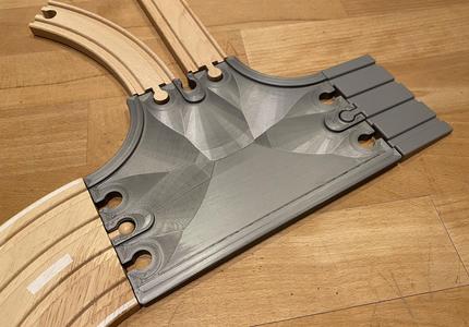 T-Crossing for Wooden Train and Car Tracks
