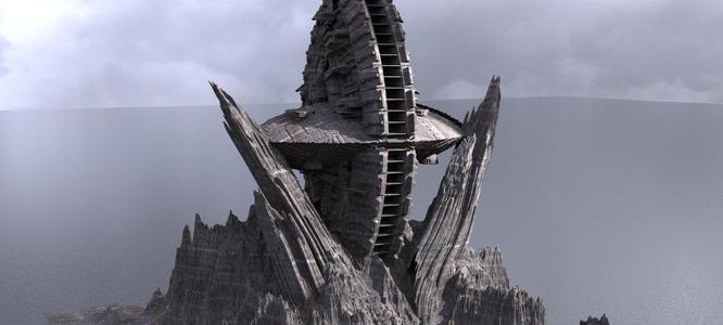 Ancient Athena Sci-Fi Mountain Dark 3