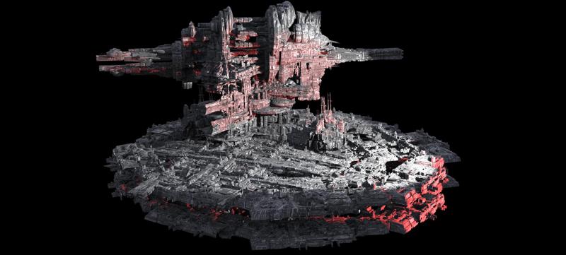 Sci-Fi City dystopia base City Ship 5