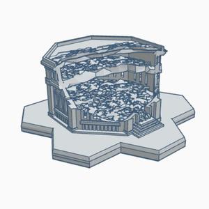 Gothic Ruined Building 124 with Hex Base GRHB124