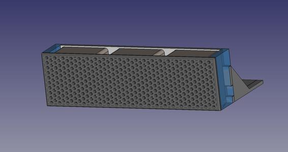 5.25" drive bay fan fixture for three 40mm fans with hex mesh cover