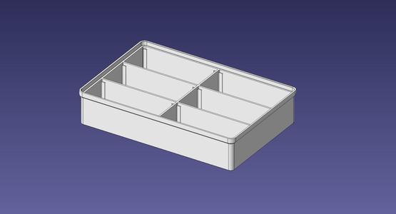 2x3 units, half height, 3x2 grid Stackable Insertbox w/ Label holder