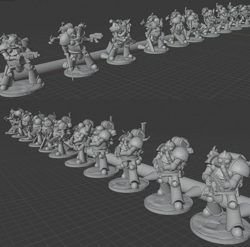 free demonic blight troopers sprue (13 6mm / 8mm minis)